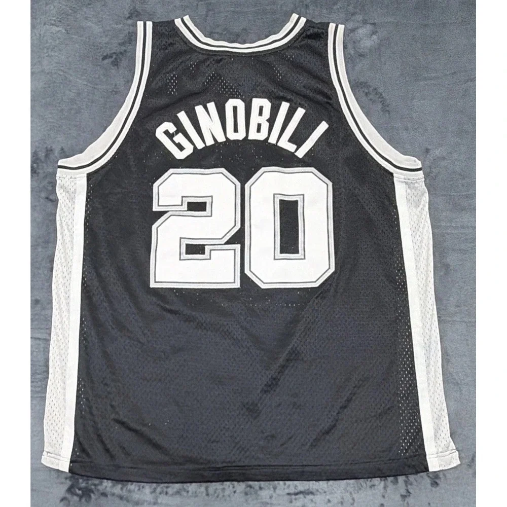 Vintage Manu Ginobili San Antonio Spurs Reebok NBA Stitched Jersey Sz. XL EUC
